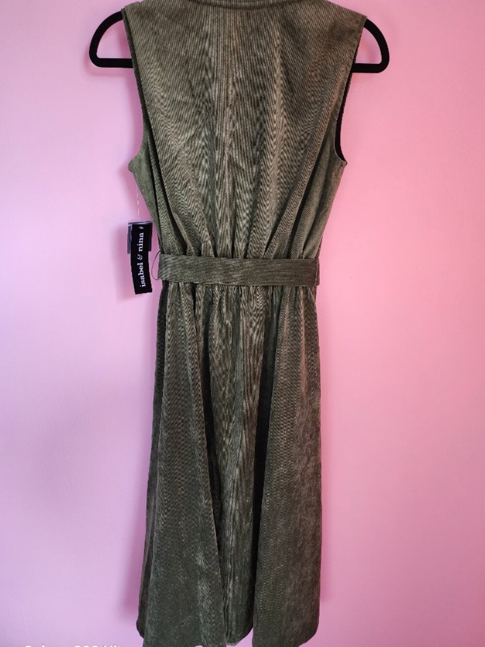 Women's Rust Olive Sleeveless Midi Dress - Picture 10 of 13